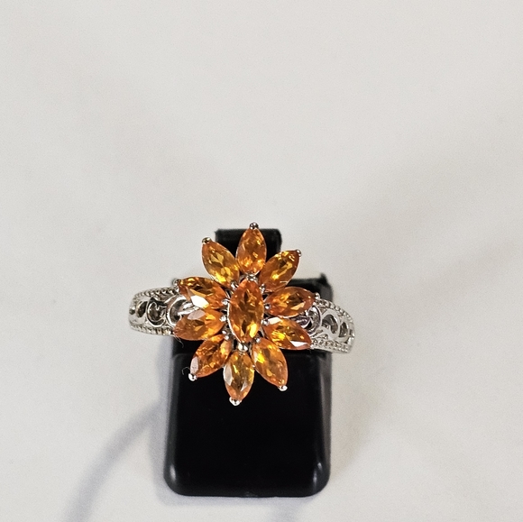 Jalisco Fire Opal Ring Size 7.5 Platinum/925! 😲 - Picture 12 of 14